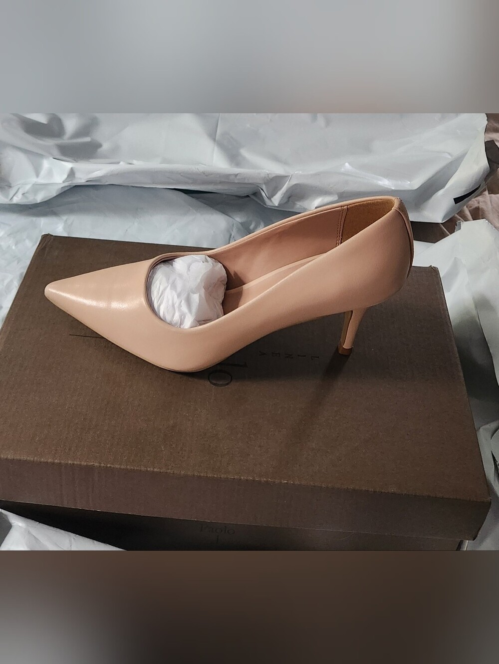 Linea Paola Sz 6 Nude Pointed-Toe Pump New In Box Retail $120